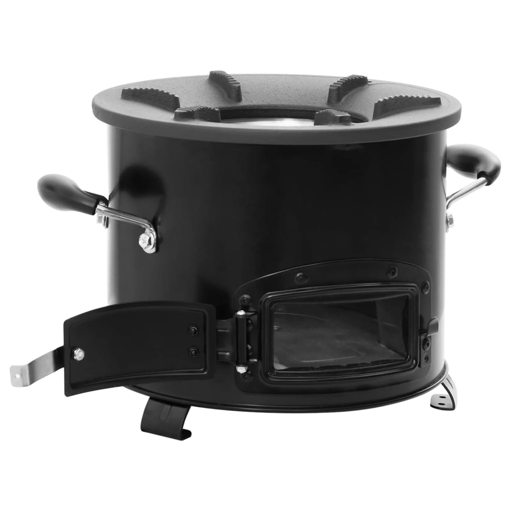 Camping Wood Stove Black 36X26X22.5 Cm Metal
