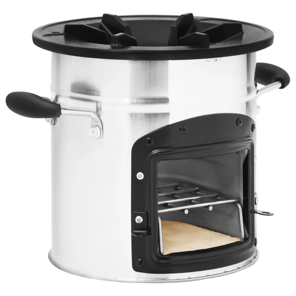 Camping Wood Stove Silver 45.5X33X25.5 Cm Stainless Steel