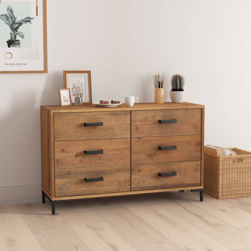 Sideboard 110X35X70 Cm Solid Pinewood