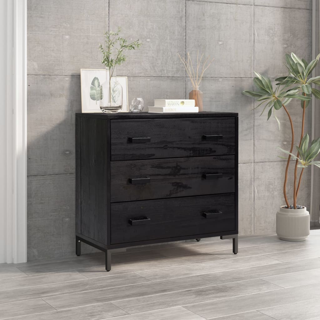 Chest Of Drawers 75X35X70 Cm Solid Pinewood