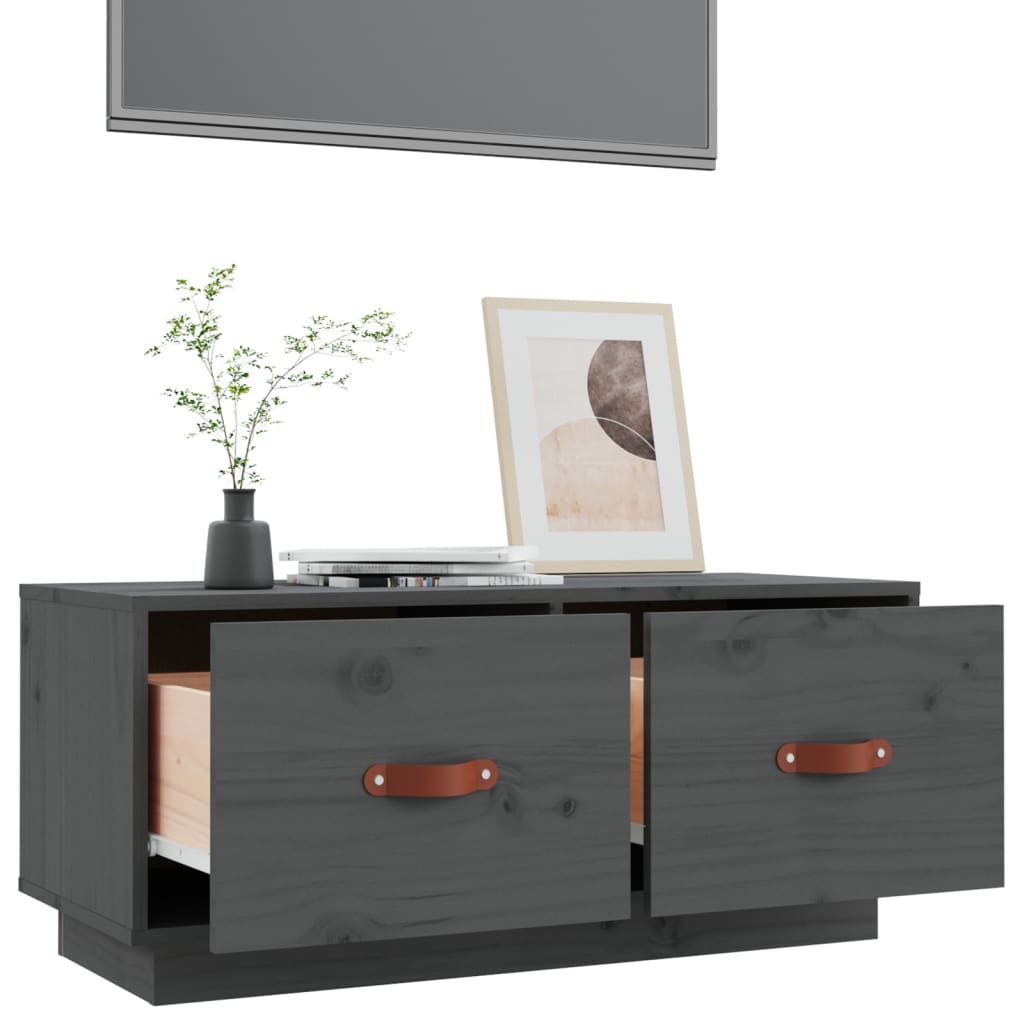 Tv Cabinet 80X34X35 Cm Solid Wood Pine