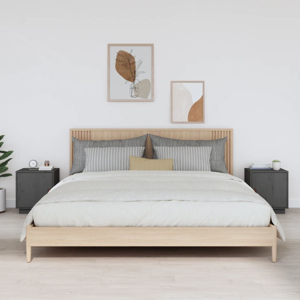 Bedside Cabinet 40X34X45 Cm Solid Wood Pine