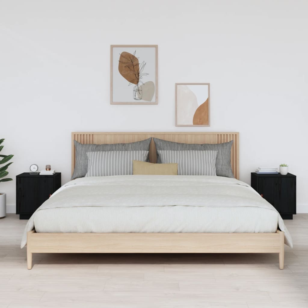 Bedside Cabinet 40X34X45 Cm Solid Wood Pine