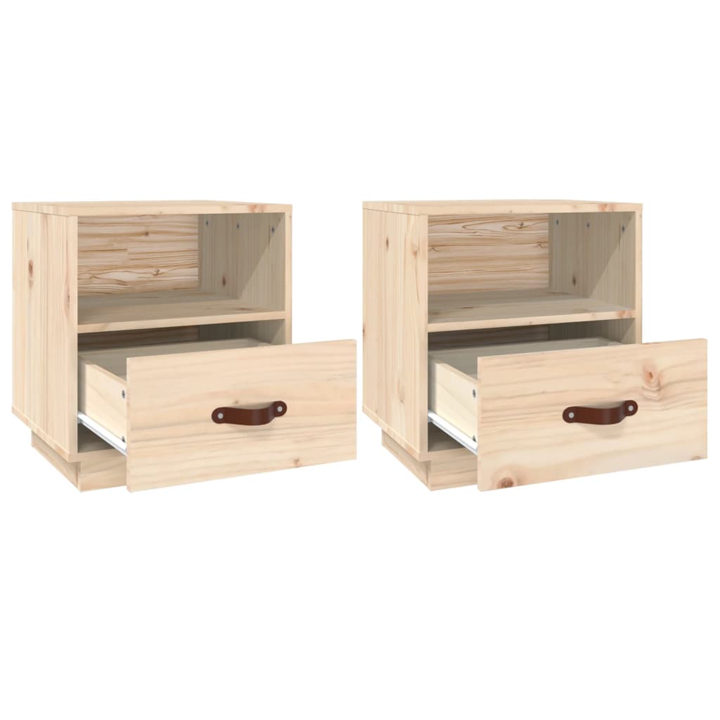 Bedside Cabinets 2 Pcs 40X34X45 Cm Solid Wood Pine