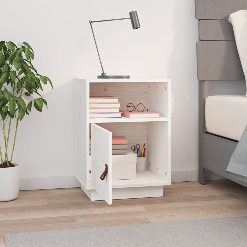 Bedside Cabinet 40X34X55 Cm Solid Wood Pine