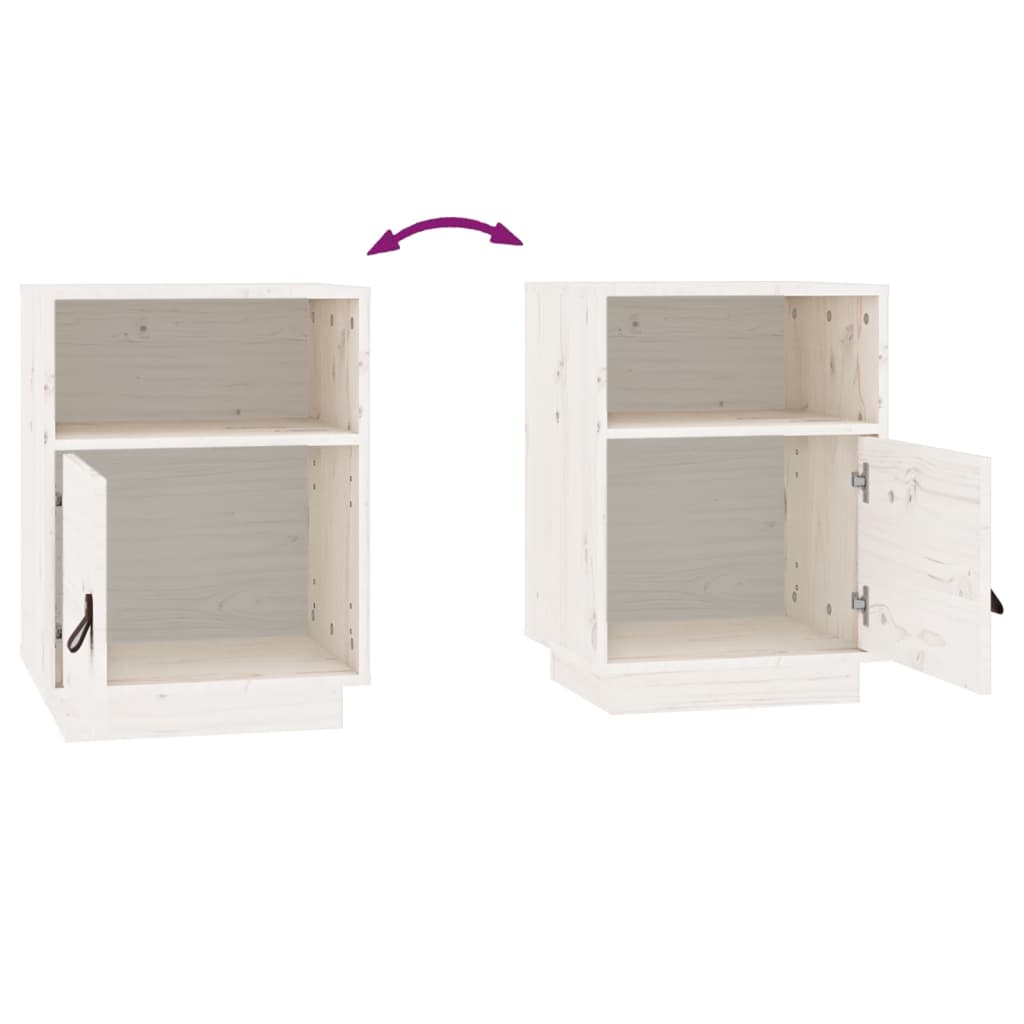 Bedside Cabinet 40X34X55 Cm Solid Wood Pine