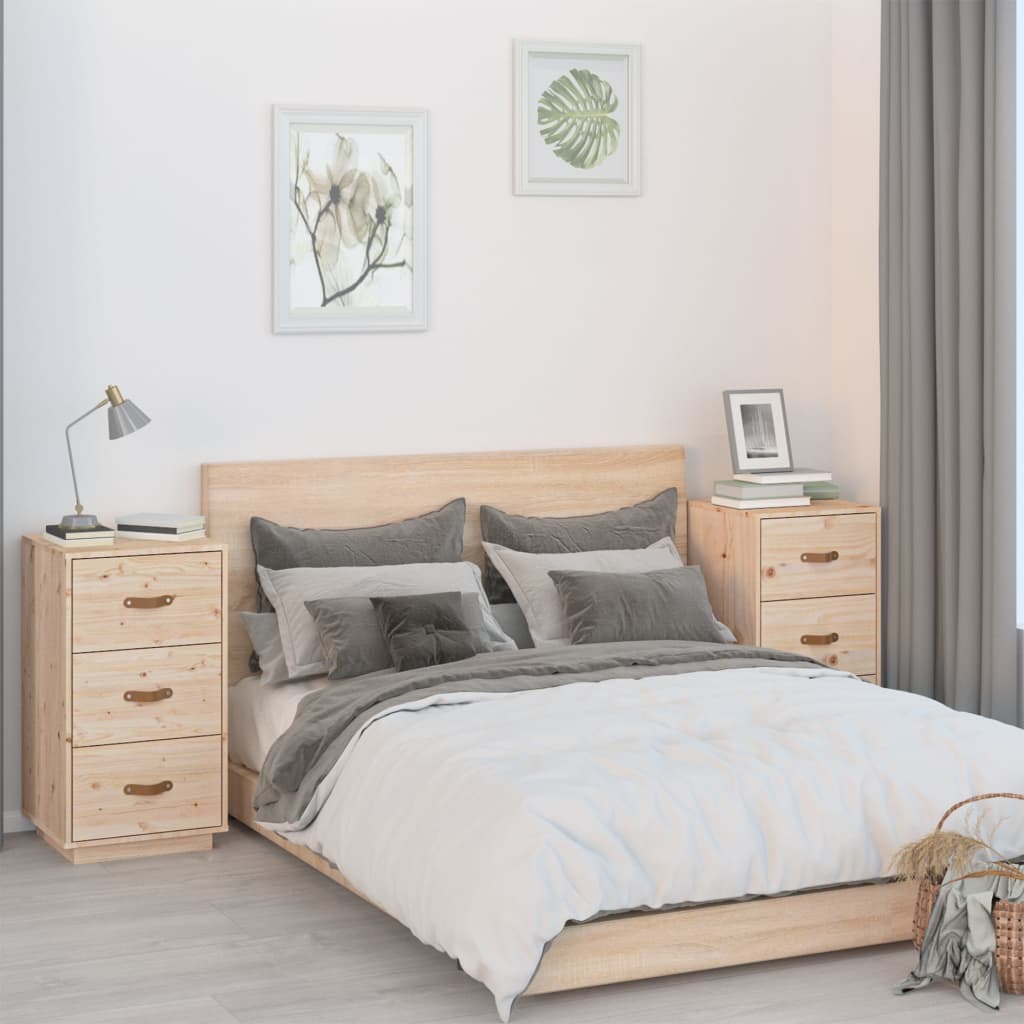 Bedside Cabinet 40X40X75 Cm Solid Wood Pine