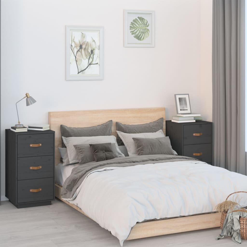 Bedside Cabinet 40X40X75 Cm Solid Wood Pine