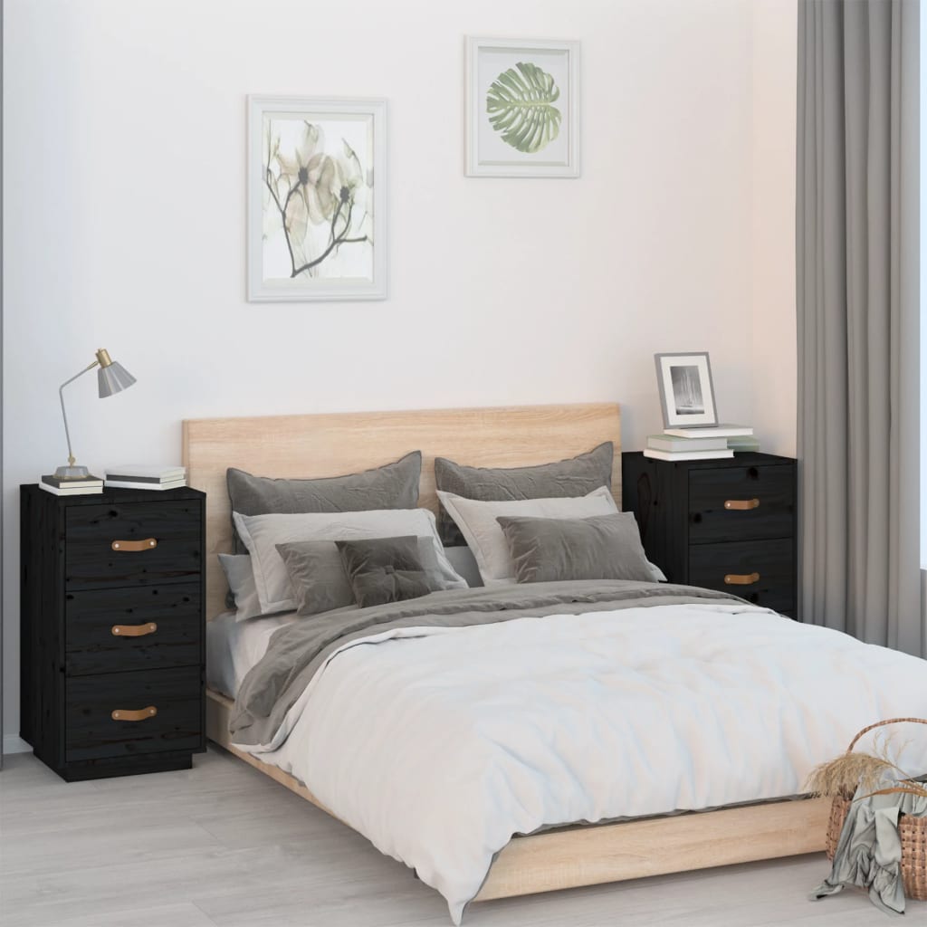 Bedside Cabinet 40X40X75 Cm Solid Wood Pine