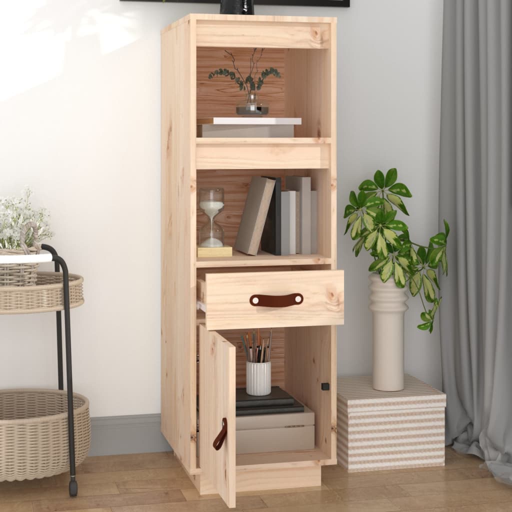 Highboard 34X40X108,5 Cm Solid Wood Pine