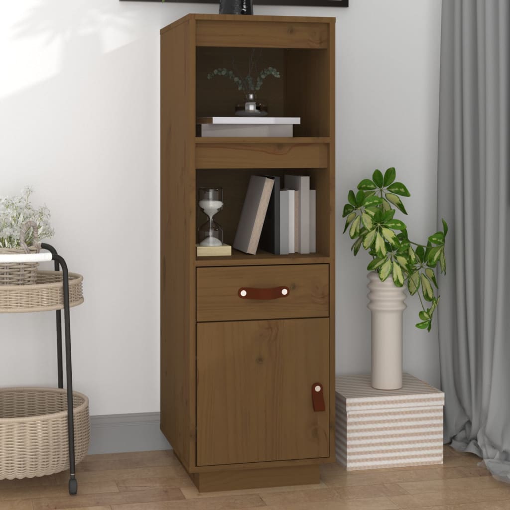 Highboard 34X40X108,5 Cm Solid Wood Pine