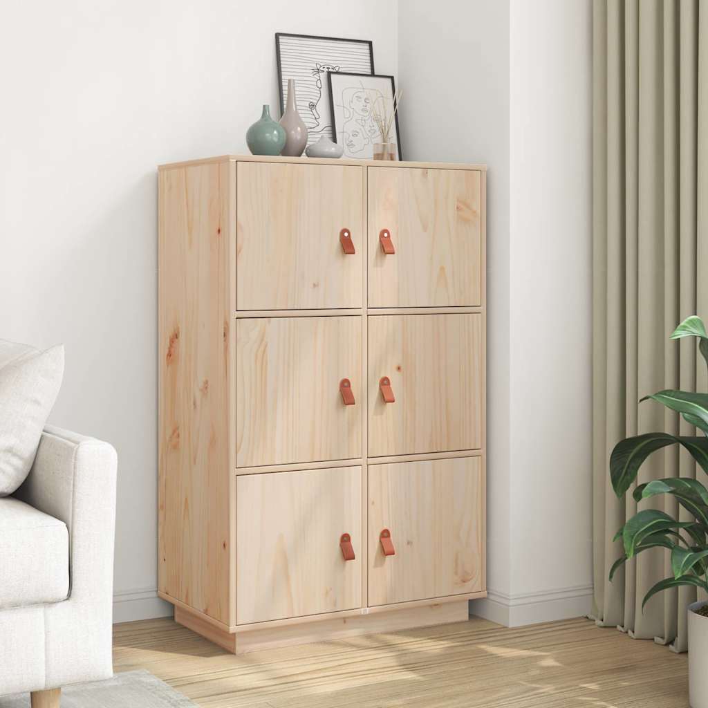 Highboard 67X40X108.5 Cm Solid Wood Pine