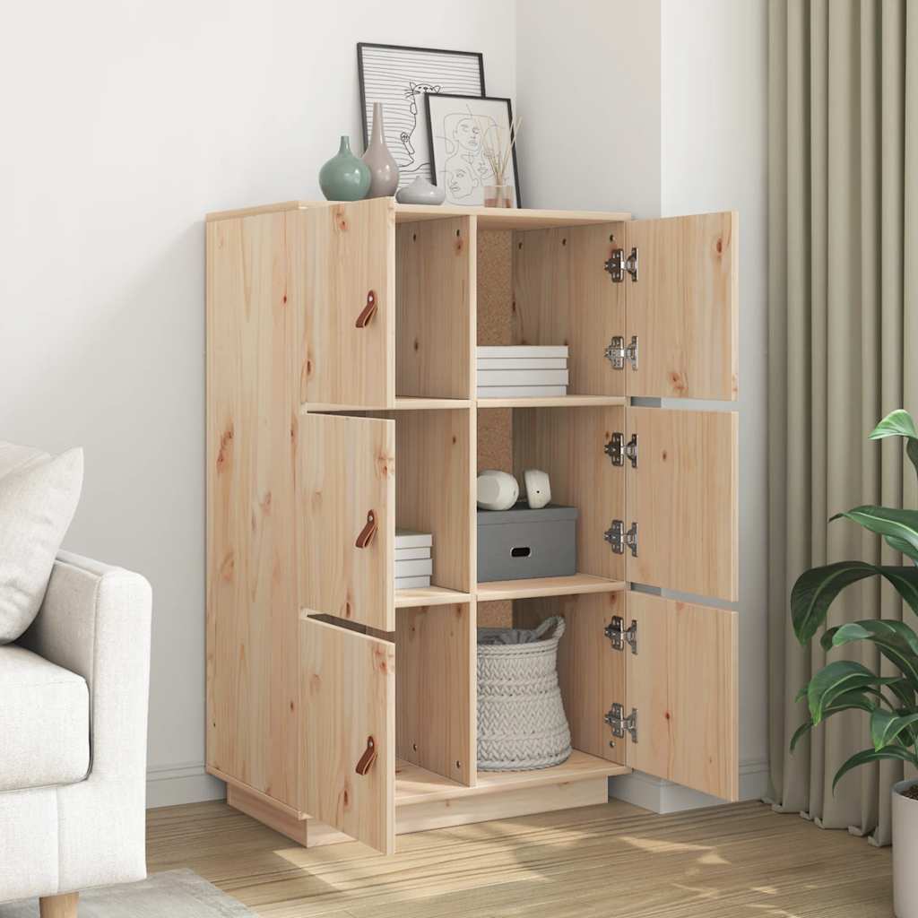 Highboard 67X40X108.5 Cm Solid Wood Pine