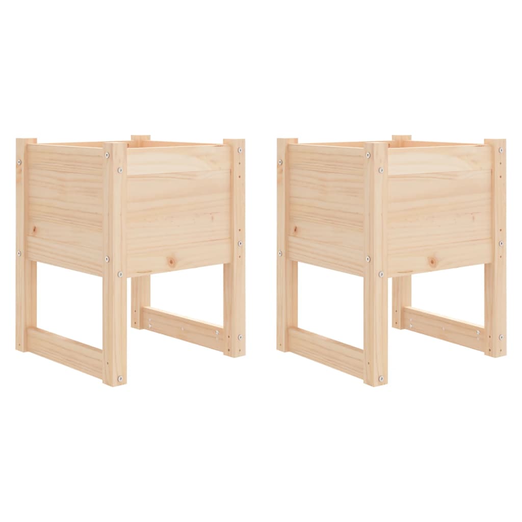 Planters 2 Pcs Solid Wood Pine