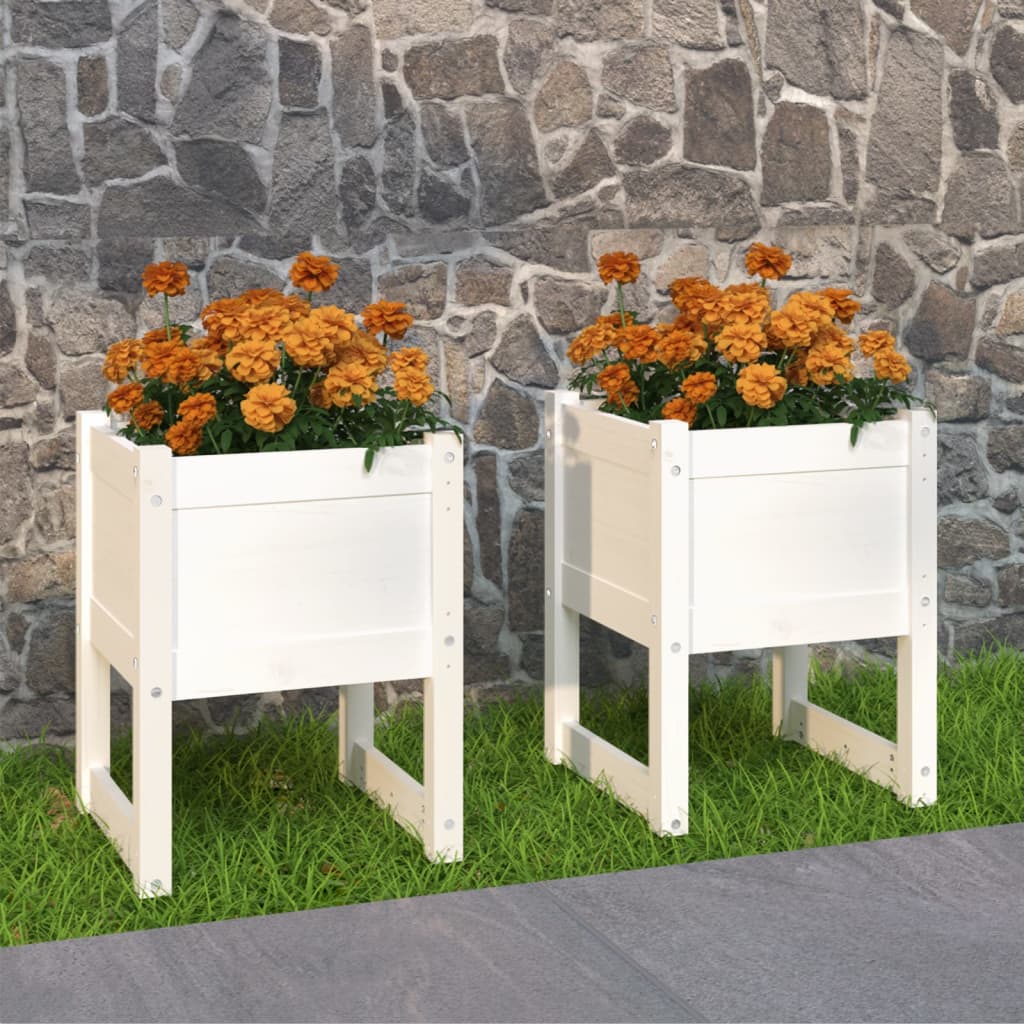 Planters 2 Pcs Solid Wood Pine