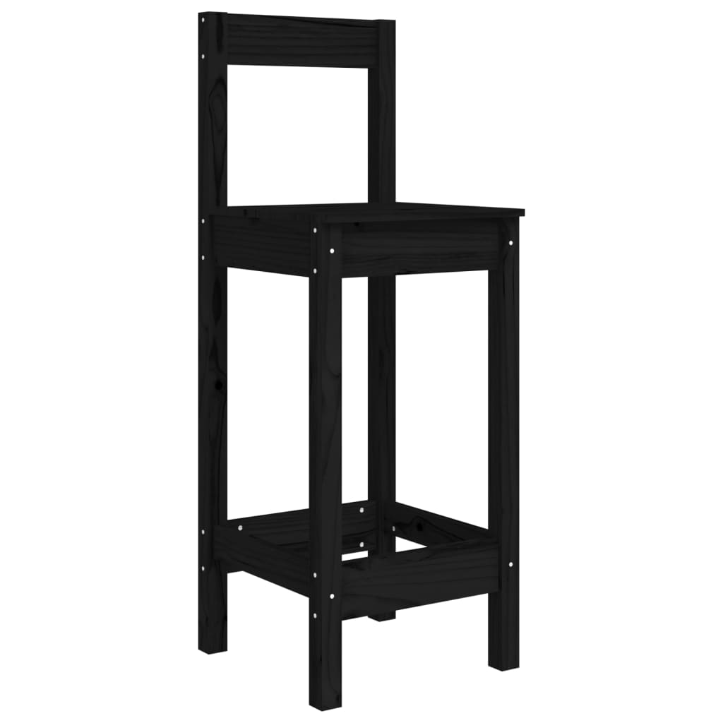 Bar Chairs 2 Pcs Black 40X41.5X112 Cm Solid Wood Pine