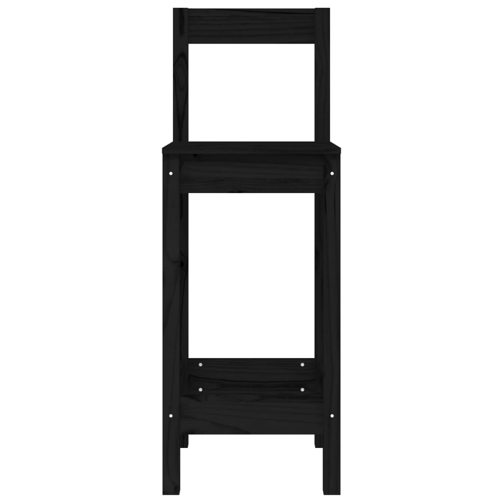 Bar Chairs 2 Pcs Black 40X41.5X112 Cm Solid Wood Pine