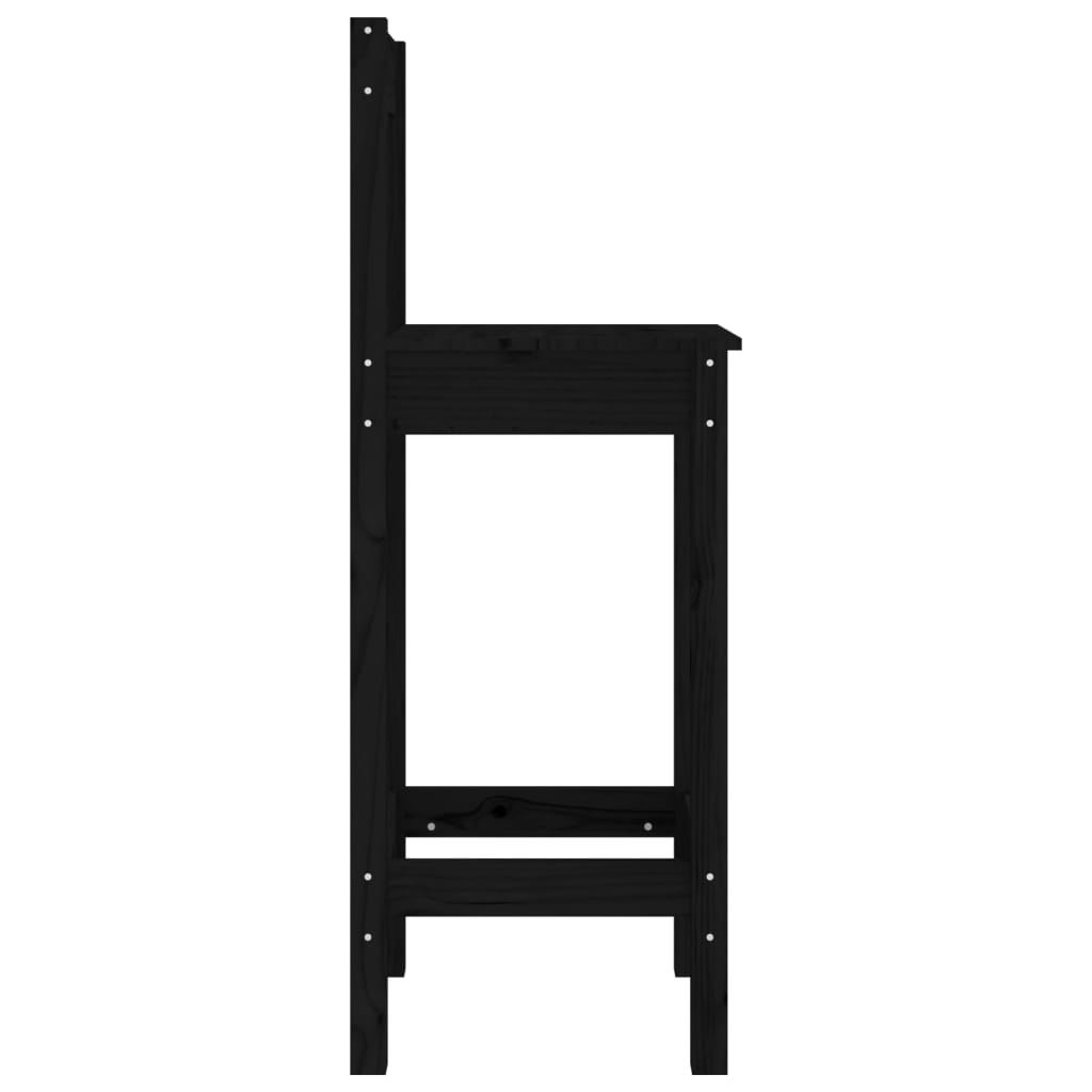 Bar Chairs 2 Pcs Black 40X41.5X112 Cm Solid Wood Pine