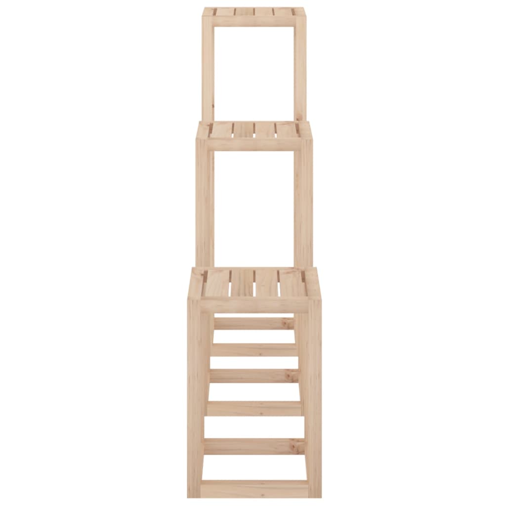 3 Piece Plant Stand Set Solid Wood Pine