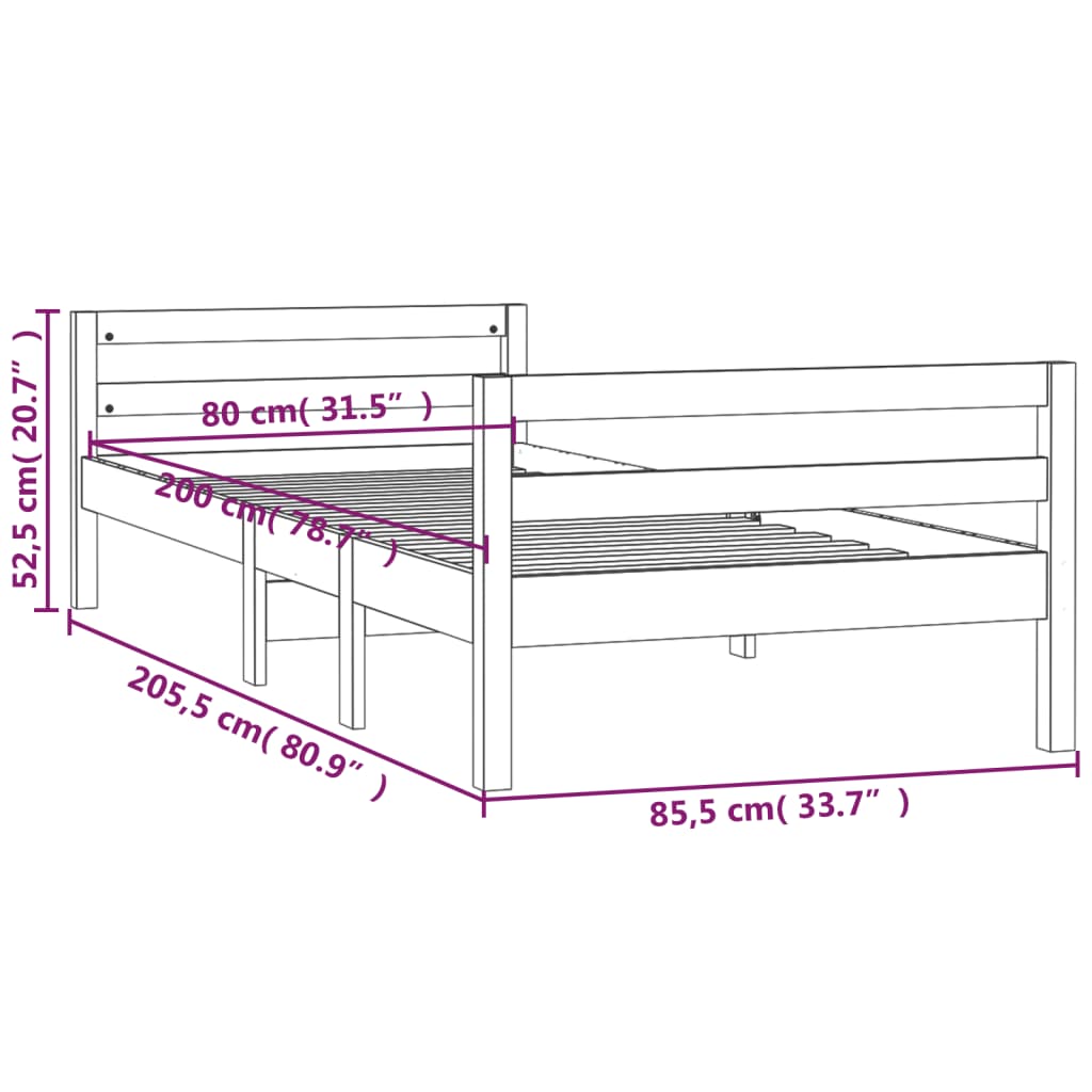 Bed Frame Without Mattress Solid Wood Pine