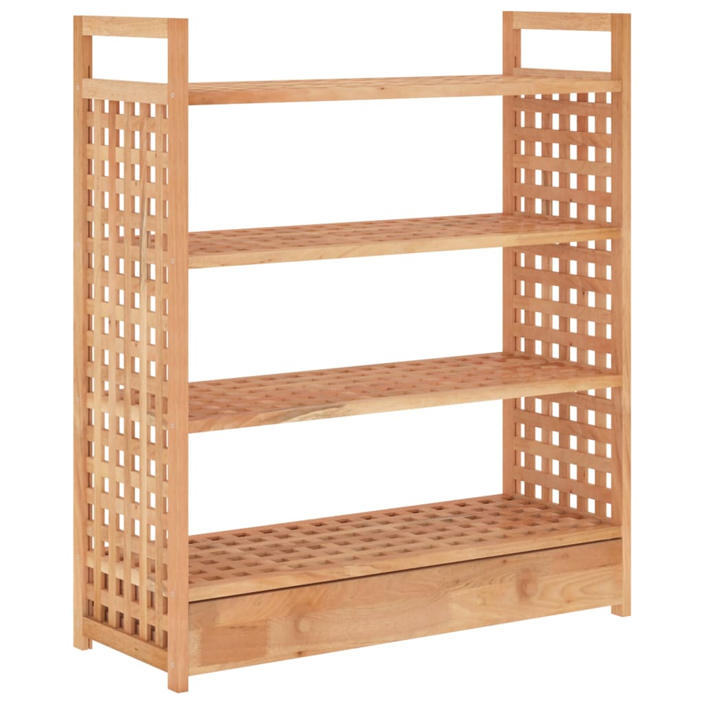 Shoe Rack With Drawer 70X27X81 Cm Solid Wood Walnut