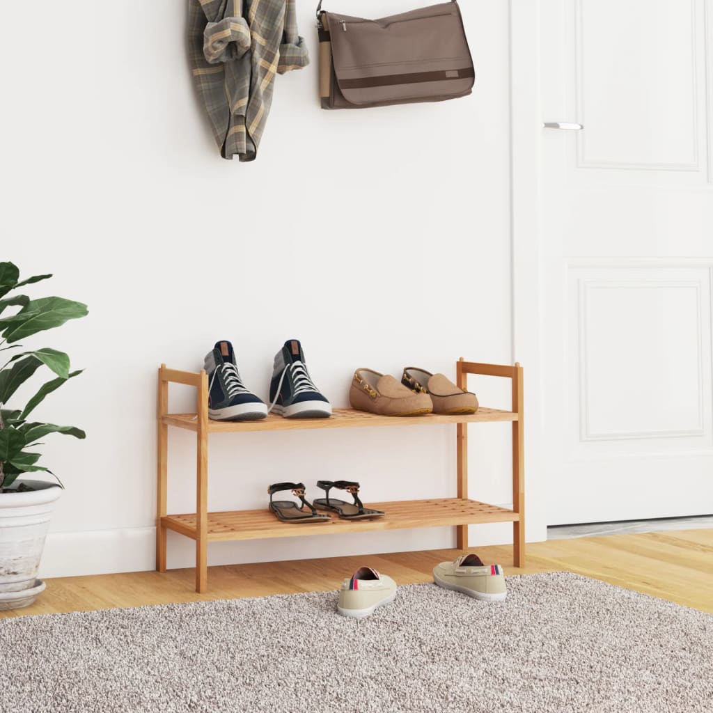 Shoe Rack 69X27X41 Cm Solid Wood Walnut