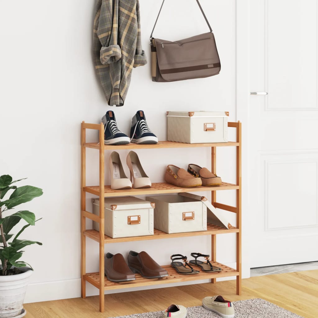 Shoe Rack 69X27X41 Cm Solid Wood Walnut