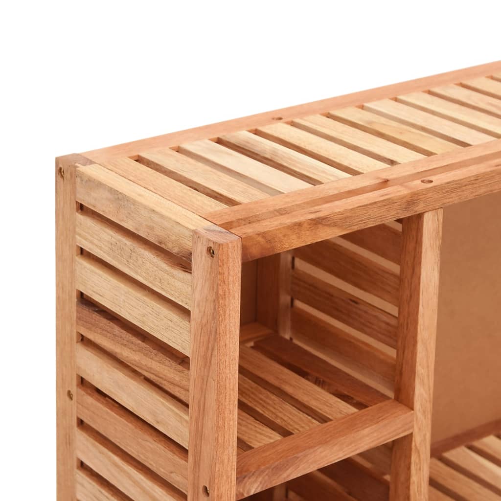 Mirror Cabinet 80X17X34 Cm Solid Wood Walnut