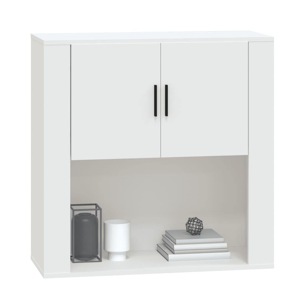 Wall Cabinet White 80X33X80 Cm Engineered Wood