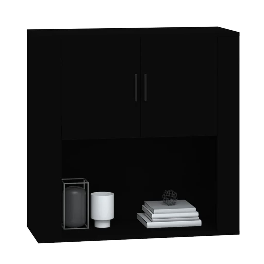 Wall Cabinet Black 80X33X80 Cm Engineered Wood