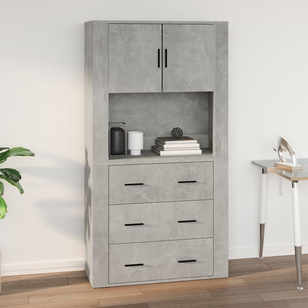 Wall Cabinet Concrete Grey 80X33X80 Cm Engineered Wood