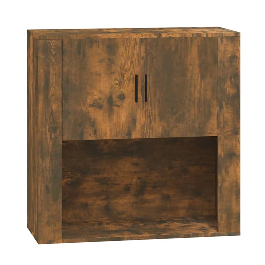Wall Cabinet Smoked Oak 80X33X80 Cm Engineered Wood