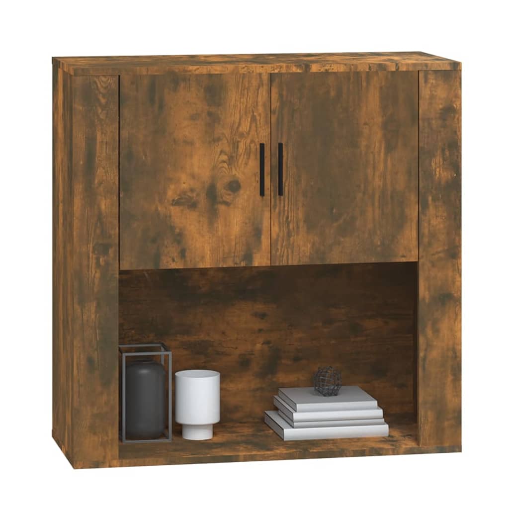 Wall Cabinet Smoked Oak 80X33X80 Cm Engineered Wood