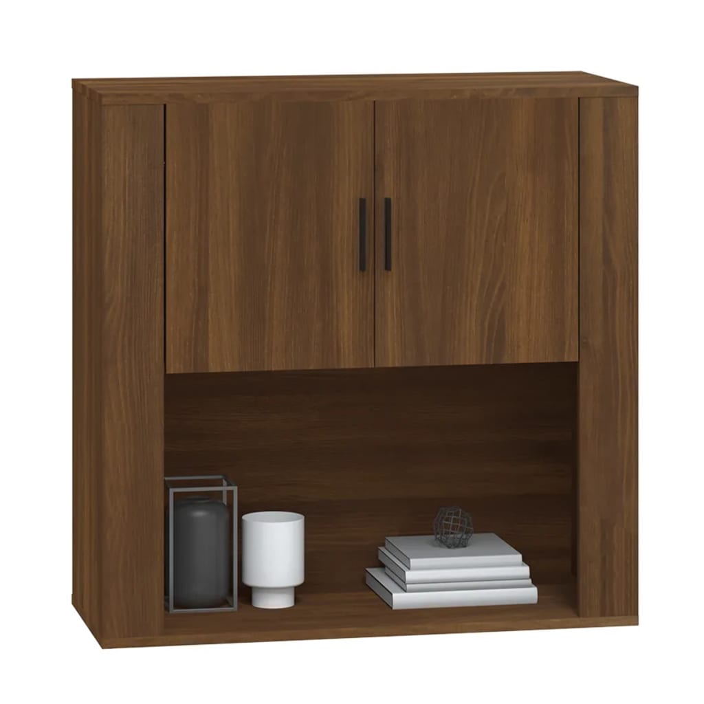 Wall Cabinet Brown Oak 80X33X80 Cm Engineered Wood