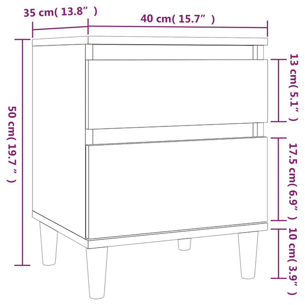 Bedside Cabinets 2 Pcs 40X35X50 Cm