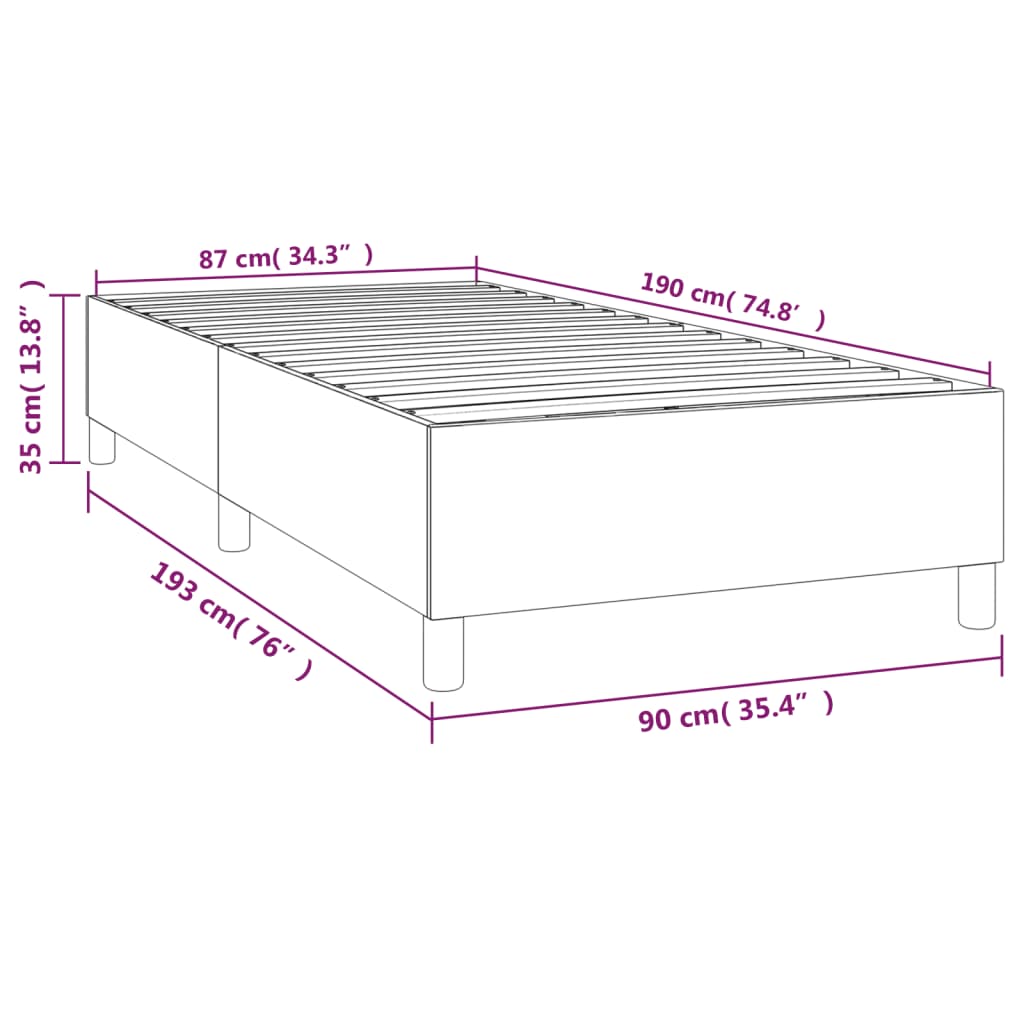 Bed Frame Without Mattress Single Fabric (Uk/Ie/Fi/No Only)