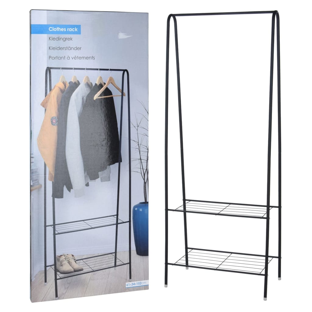 Storage Solutions Clothing Rack With 2 Tiers 61X34X152 Cm