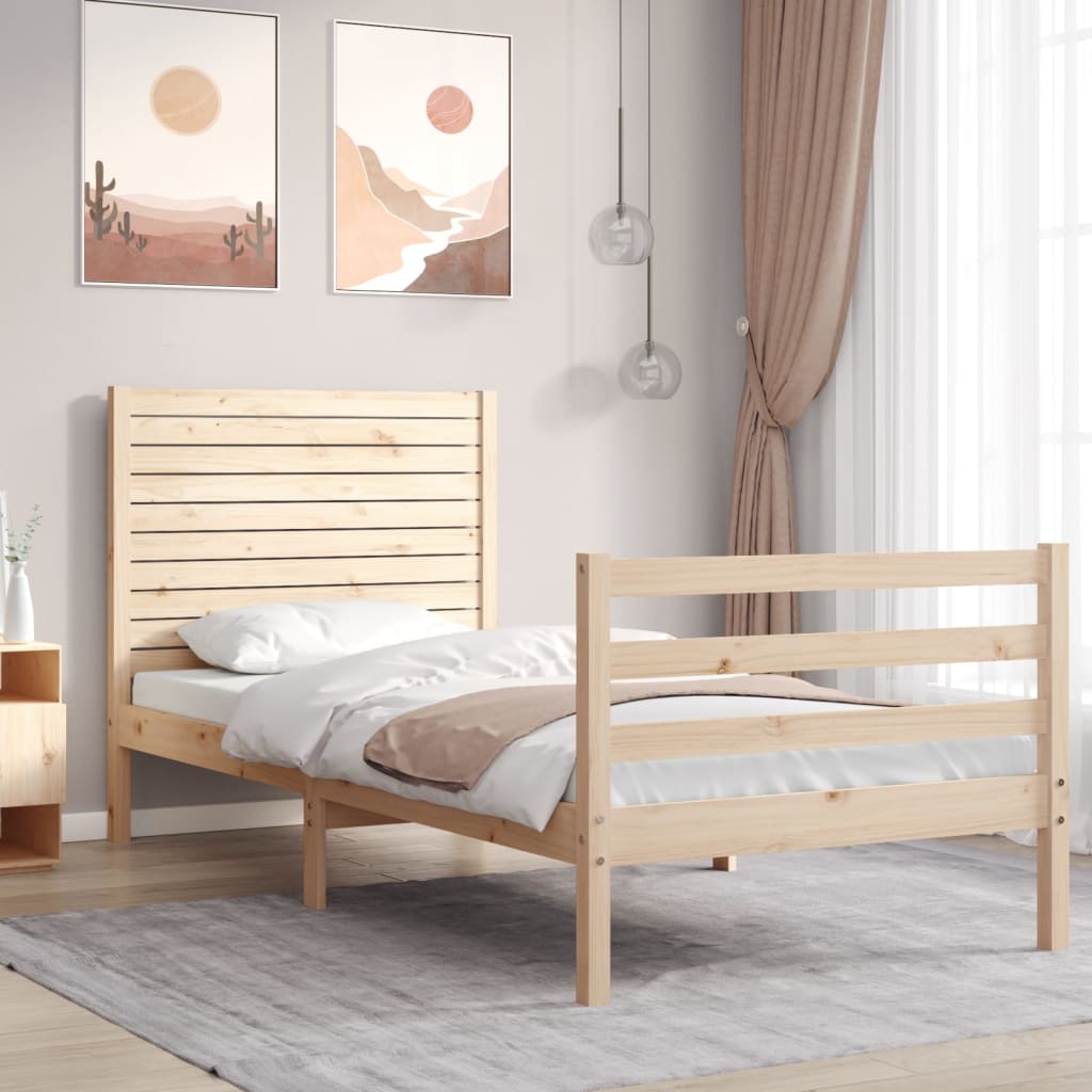 Bed Frame Without Mattress Small Double Solid Wood