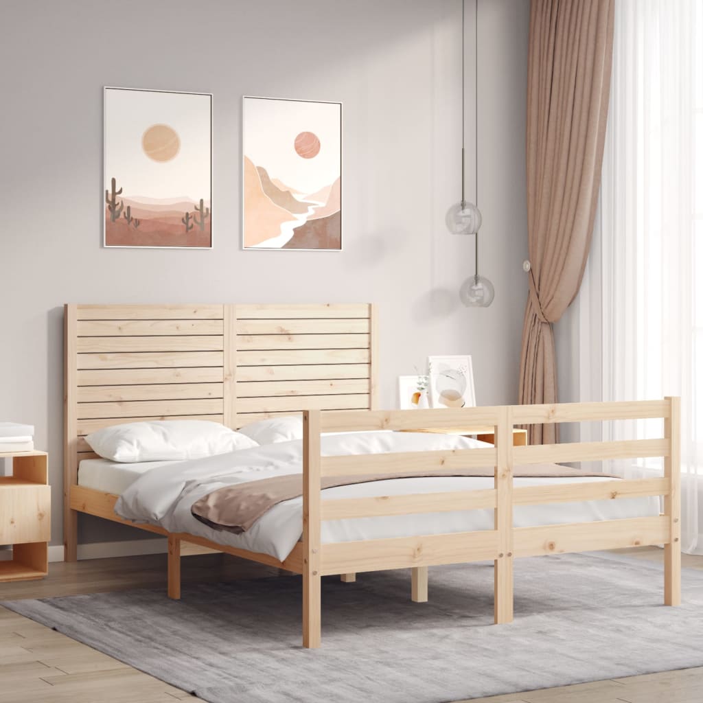 Bed Frame Without Mattress Small Double Solid Wood