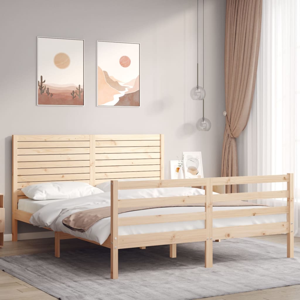 Bed Frame Without Mattress Small Double Solid Wood