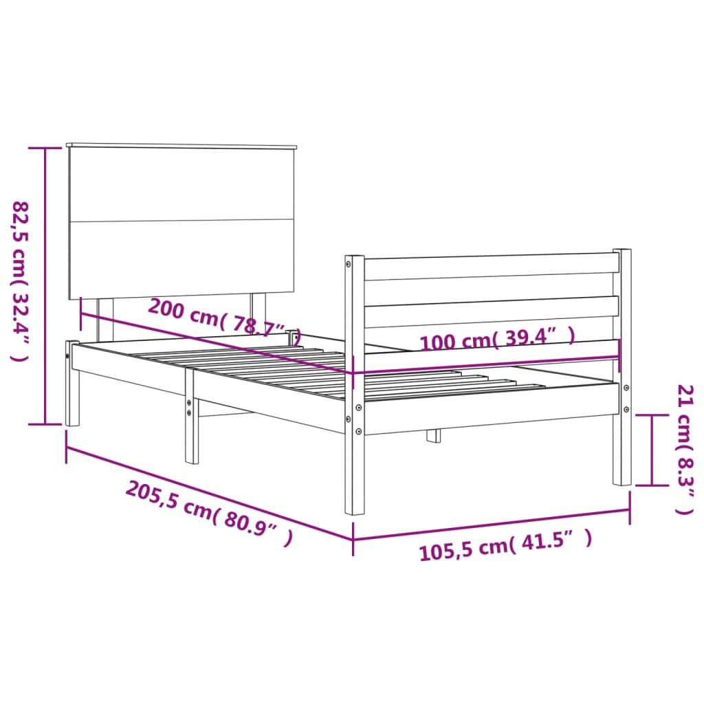 Bed Frame Without Mattress Solid Wood