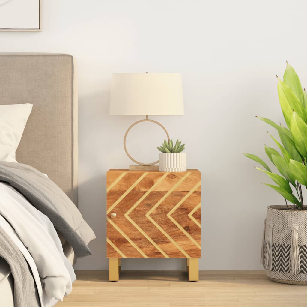 Bedside Cabinets 2 Pcs Brown And Black Solid Wood Mango