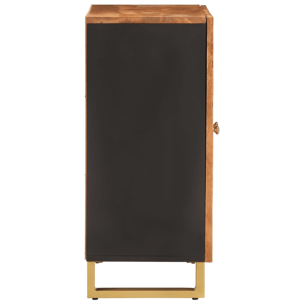 Side Cabinet Brown And Black 60X33.5X75 Cm Solid Wood Mango