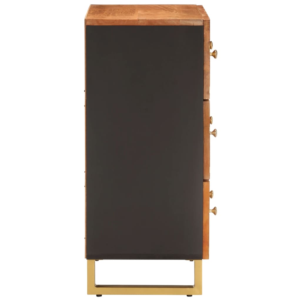 Side Cabinet Brown And Black 60X33.5X75 Cm Solid Wood Mango