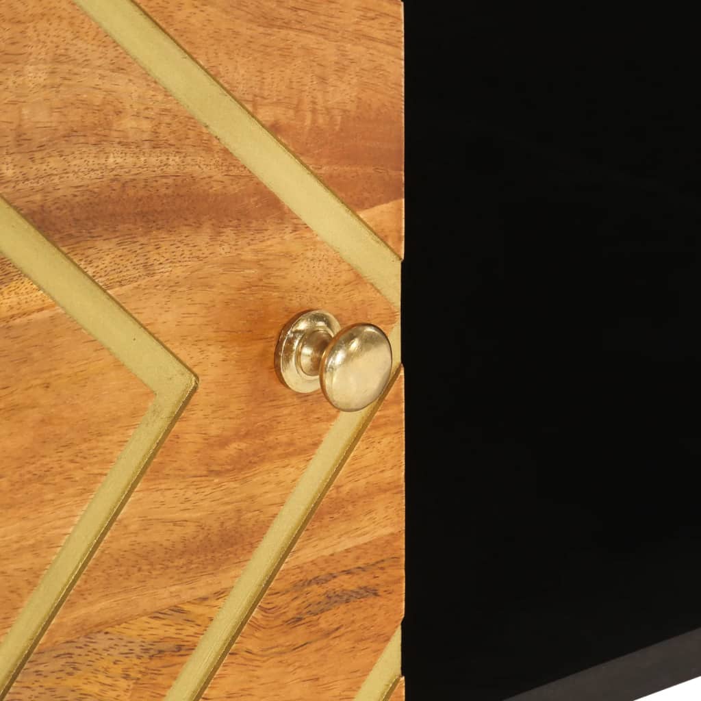 Coffee Table Brown And Black 80X50X40 Cm Solid Wood Mango