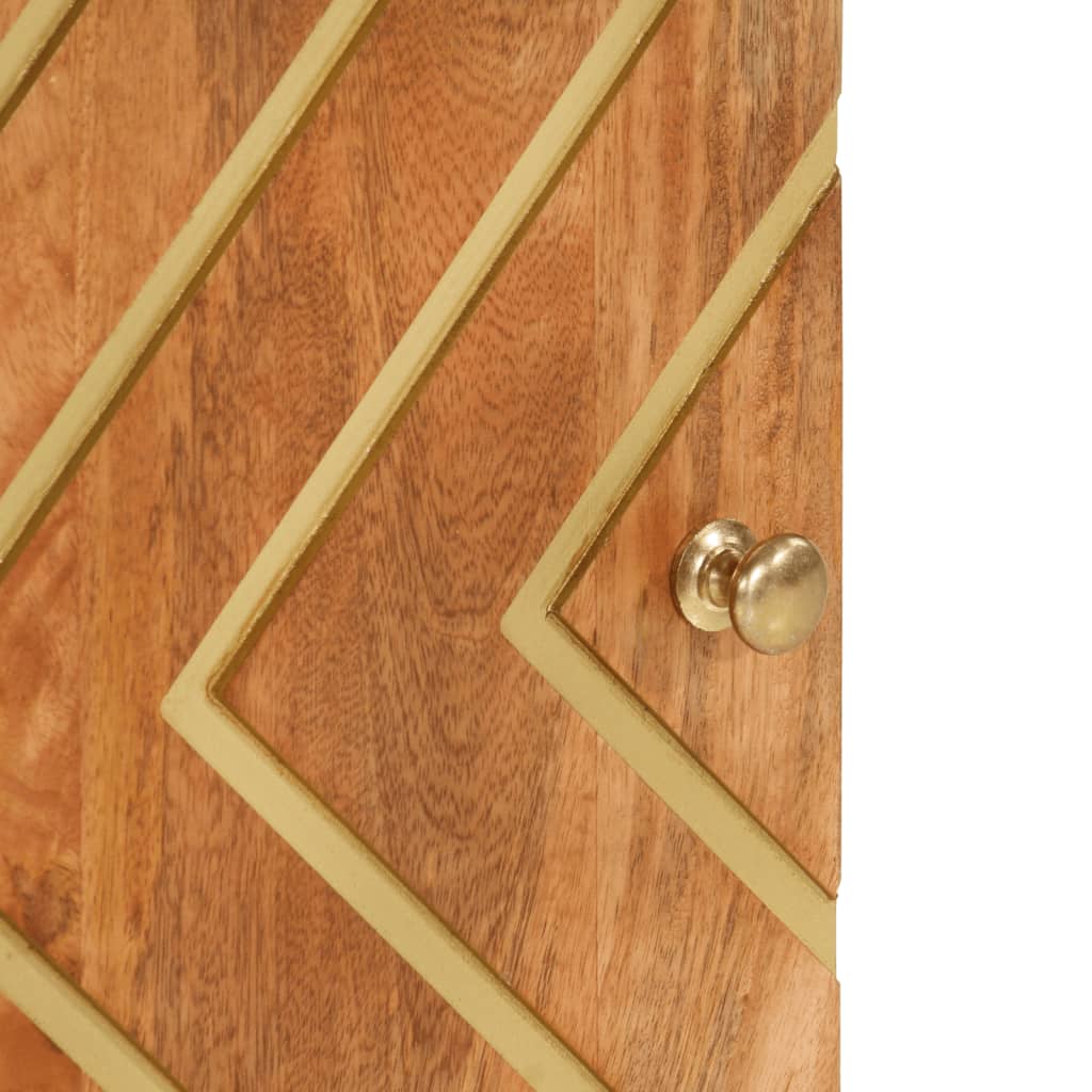 Bedside Cabinet Brown And Black 50X33X60 Cm Solid Wood Mango