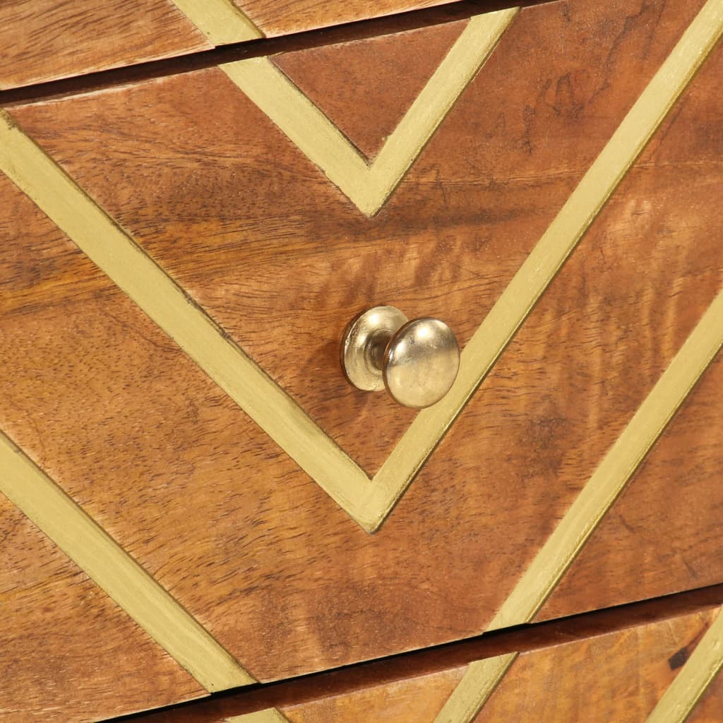 Bedside Cabinet Brown And Black 50X33X60 Cm Solid Wood Mango