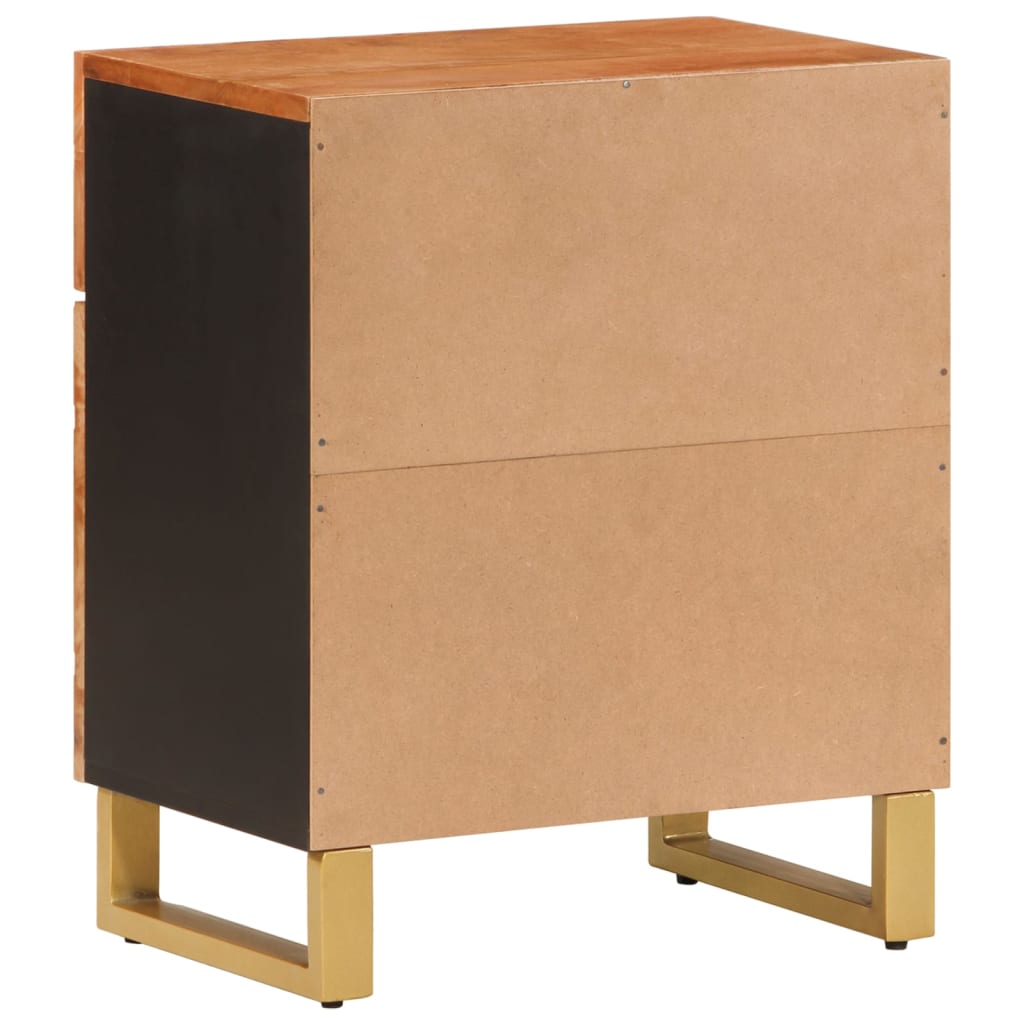 Bedside Cabinet Brown And Black 50X33X60 Cm Solid Wood Mango