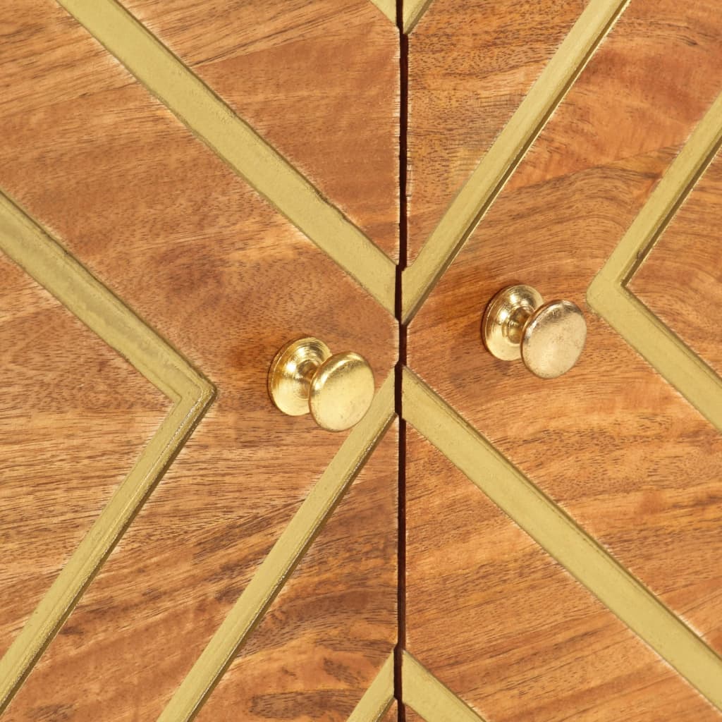 Bedside Cabinet Brown And Black 50X33X60 Cm Solid Wood Mango