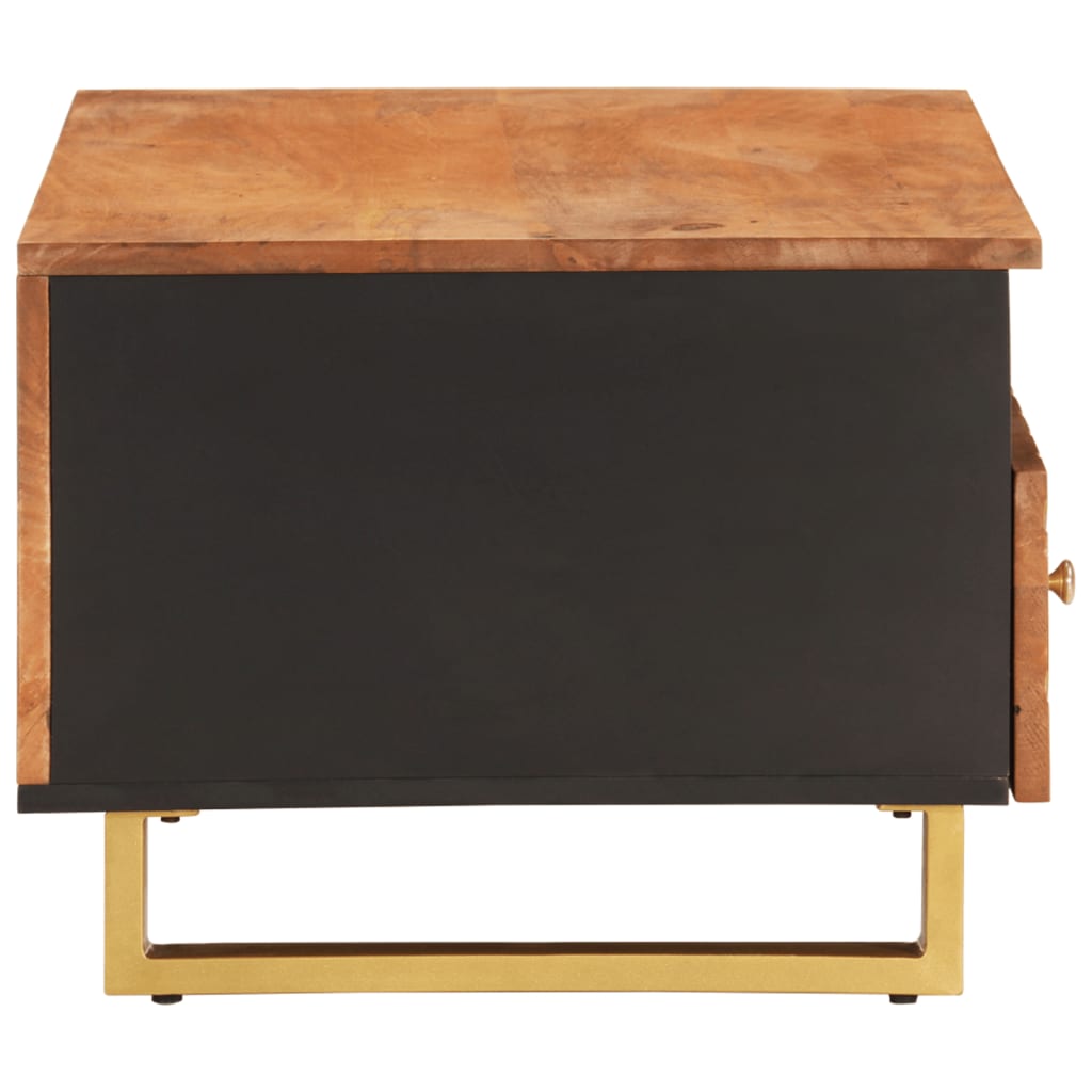Coffee Table Brown And Black 80X54X40 Cm Solid Wood Mango